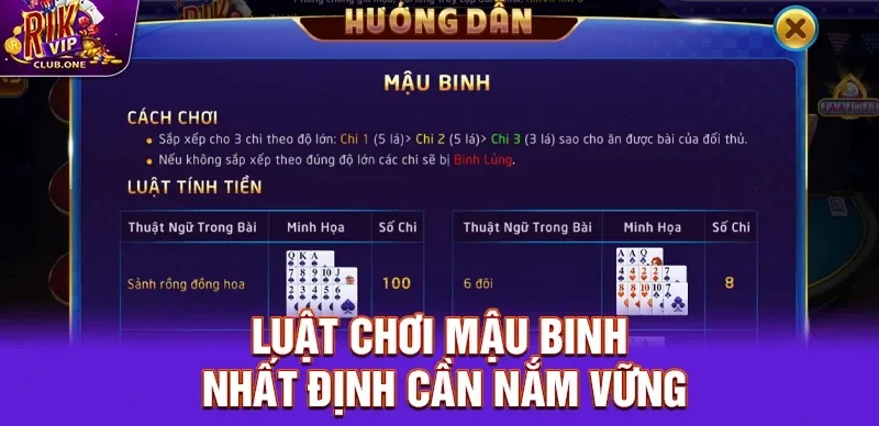 Luật chơi Mậu binh nhất định cần nắm vững